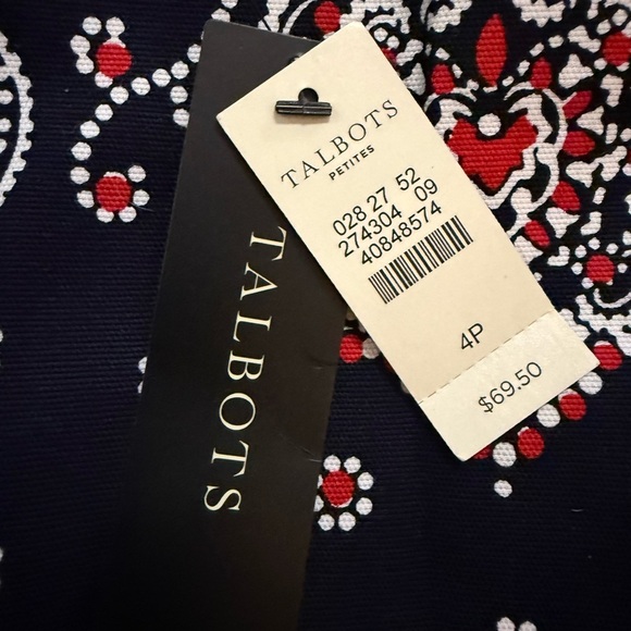 Talbots Petites Red & White Paisley Border Print Skirt – NWT – Size 4P - Picture 5 of 6